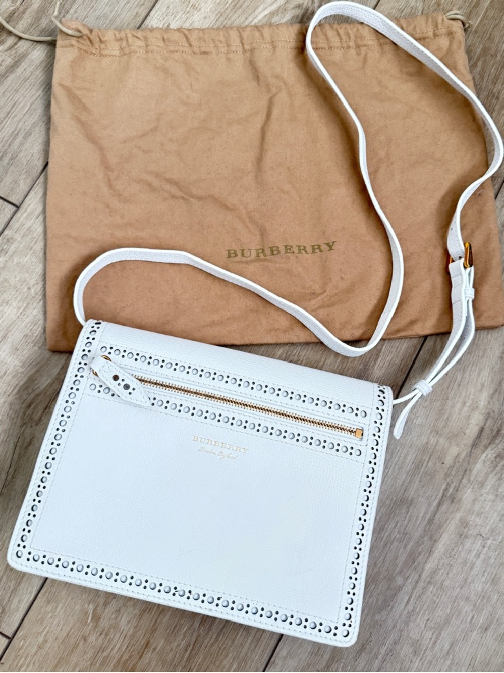Burberry Macken White Fringe Leather Crossbody Bag Tassel - Picture 2 of 12
